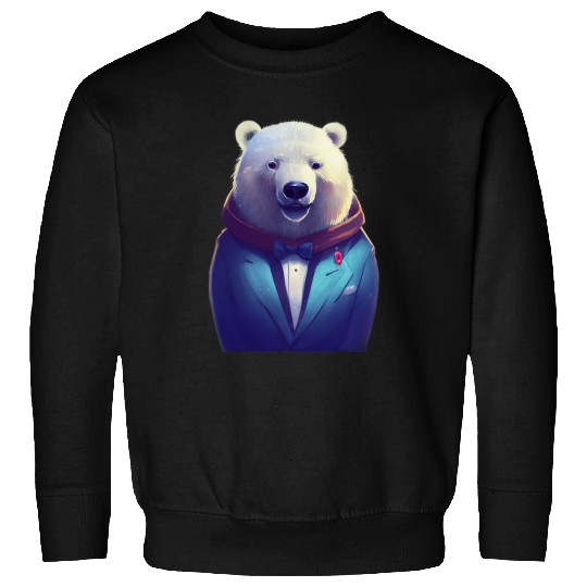 Funny Bear CoolNimals cute Polar Bear wearing a suit animals in clothe Cute Bears Sweatshirts