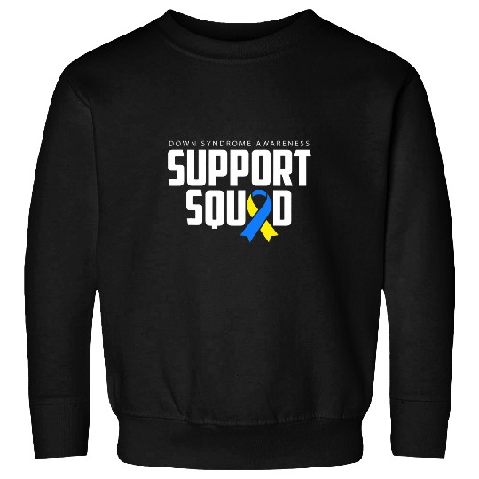 Down Syndromes Awareness Blue Yellow Ribbon Support Squad Sweatshirts