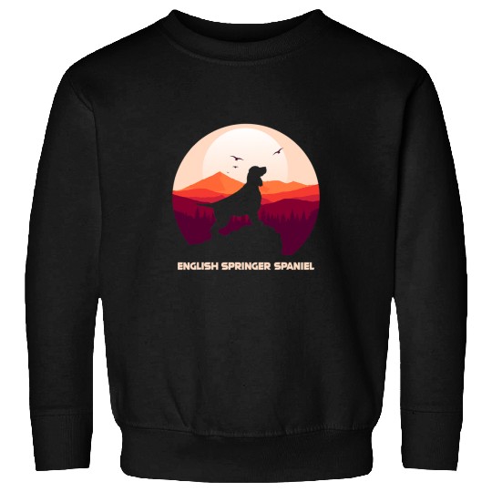 English Springer Spaniel and Moon Halloween 2 Sweatshirts