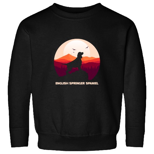 English Springer Spaniel and Moon Halloween 2 Sweatshirts