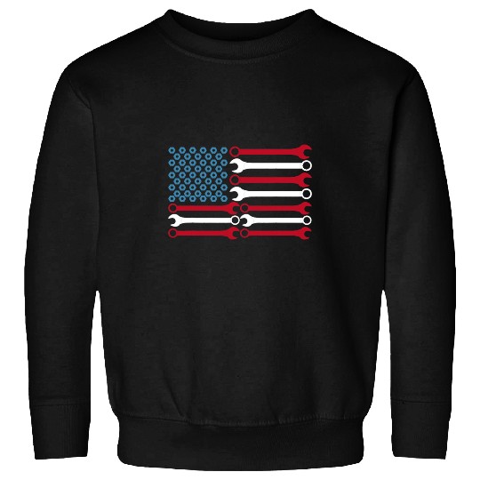 Woodworking American USA Flag Tools Handyman Carpenter Builder Handyman Carpenter Sweatshirts