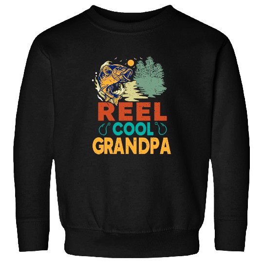 Fishing Mens Mens Reel Cool Grandpa Fishing Fun Fathers Day Fishermen Fisher Sweatshirts