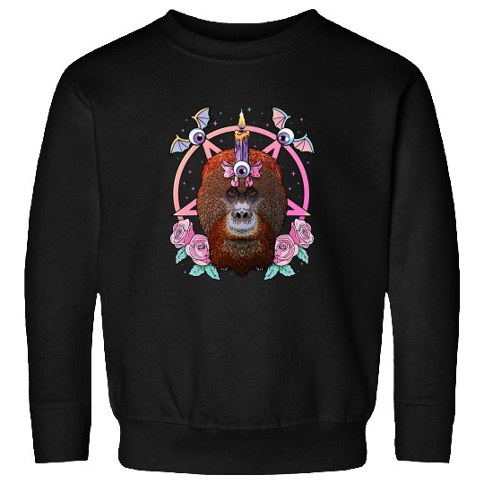 Pastel Goth Orangutan Pagan Creepy Menhera Orangutan Sweatshirts