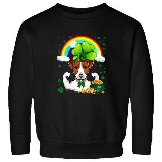 Dog Jack Russell St Patricks Day Jack Russell Terrier Shamrock Pet Dog Lover 1 Sweatshirts