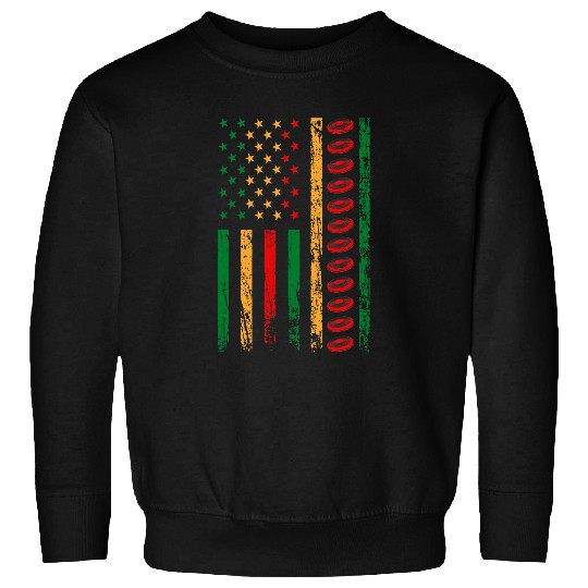 American Sports Flag Black History Month Ultimate Frisbee Sweatshirts