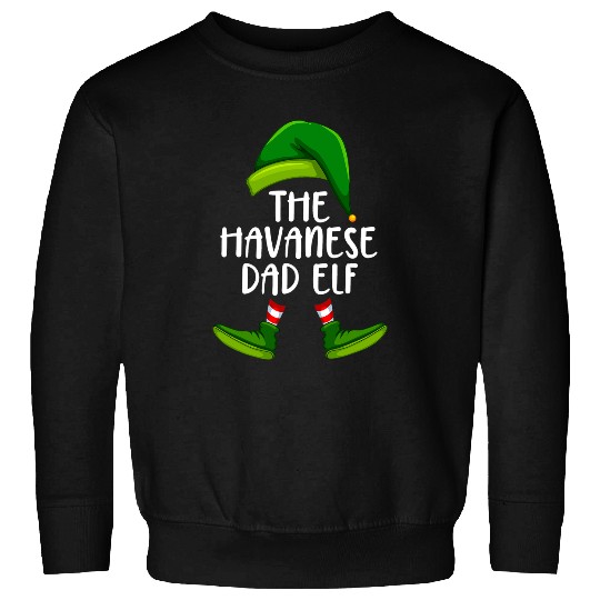 Dog Havanese Dad Dog Elf Funny Christmas Pajama X mas Men Sweatshirts
