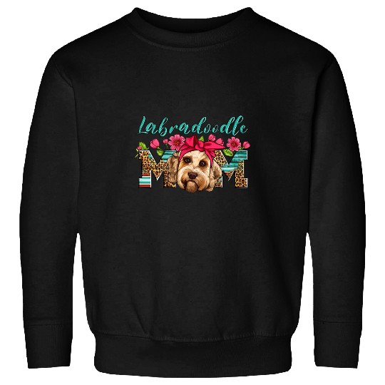Floral Leopard Labradoodle Mom Dog Mom Mothers Day Gift Sweatshirts
