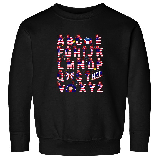 Funny 4th Of July ABCs Alphabet Patriotic Preschool Teacher 7 Sweatshirts