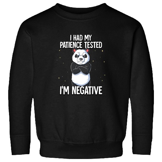 Funny Bear I Had My Patience Tested Im Negative Panda Cute Bears Sweatshirts