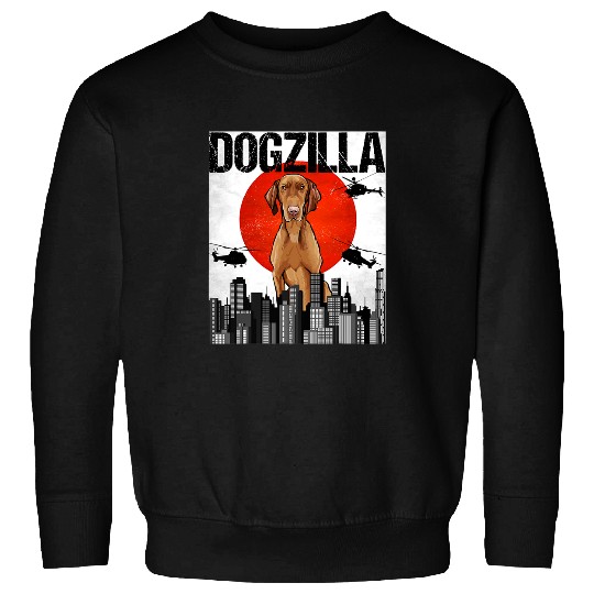 Dog Vizsla Funny vintages Japanese Dogzilla Vizsla Sweatshirts