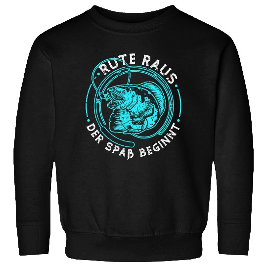 Fishing Mens Fishing rod out the fun starts hobby fishing sports fishermen Fisher Sweatshirts
