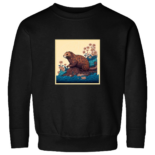 Surrealism Japanese Painting Groundhog 1 Sweatshirts