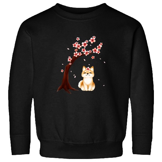 Dog Shiba Inu Japanese Cherry Blossom Sakura Flower Funny Sweatshirts