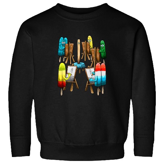 Fun Popsicle Act Sketch Drawing School Art Class for Artists Sweatshirts