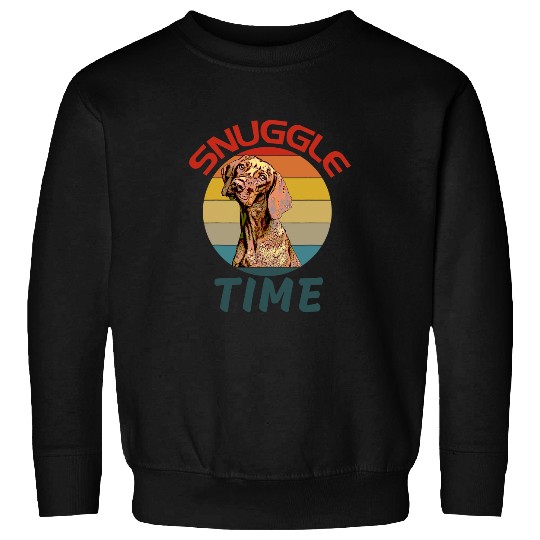 Dog Vizsla Retro vintages Sunset Snuggle Time Fun Vizsla Graphic Design Sweatshirts