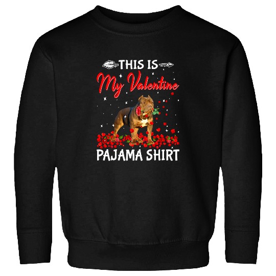 Bully This Is My Pitbull Dog Valentines Hearts Puppy Lover 269 Pitbull Dog Sweatshirts