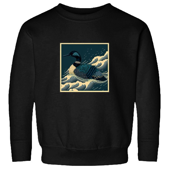 Surrealism Japanese Painting Loon Sweatshirts