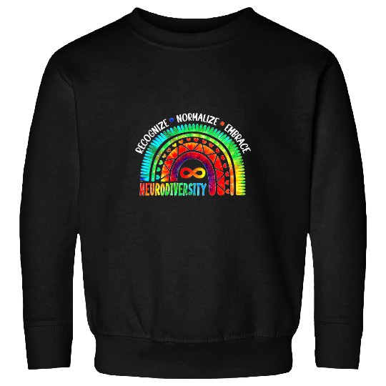 Autism Awareness Month Neurodiversity Rainbow Tie Dye Neurodiverse Sweatshirts