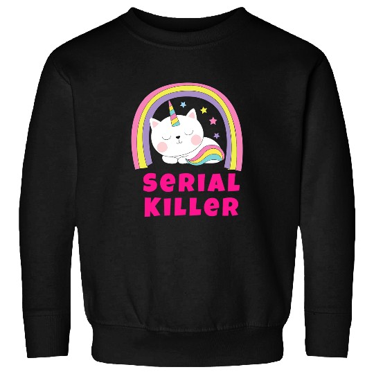 Sarcastic Retro Rainbow Funny Unicorns Serial Killer Sweatshirts