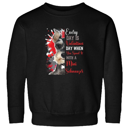 Dog Schnauzer Womens Valentines Day Mini Schnauzer Mom Mother Doggy Mum Mummy Sweatshirts