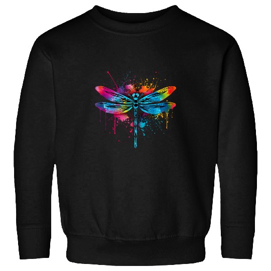 Artistic Colorful Pop Art painted Dragonfly Sweatshirts