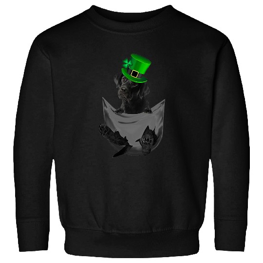 Labrador Lab Dog BLACK Labrador Lucky Pocket Dogs Hat Irish StPatricks Day Sweatshirts