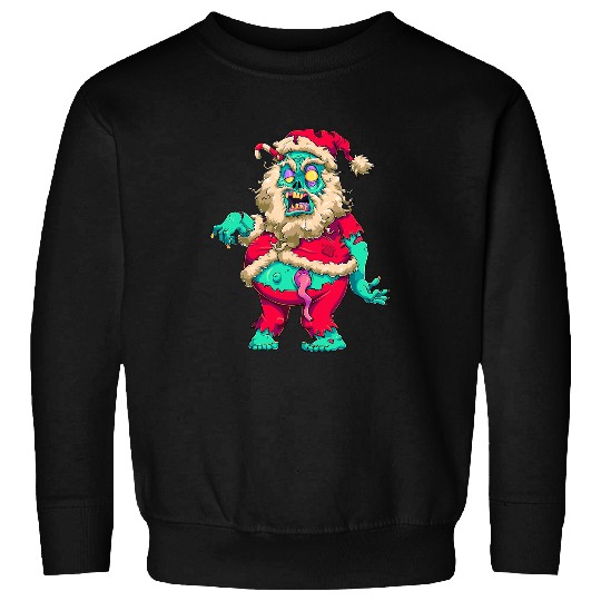 Scary Zombie Santa Claus Merry Creepy Christmas Krampus Kids Sweatshirts