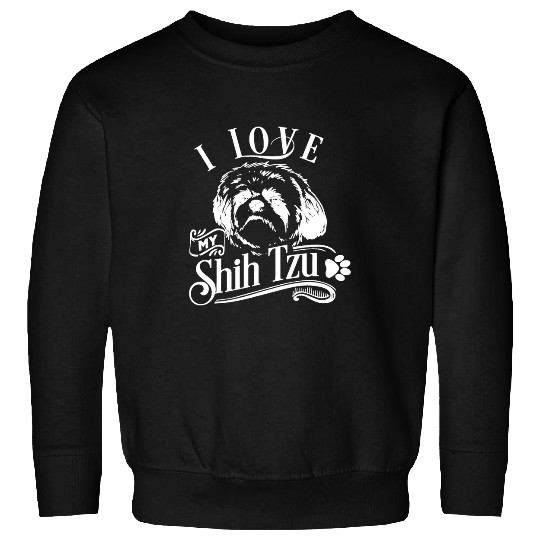 I Love My Shih Tzu I Cute Animal Pet Paw Dog Lover Sweatshirts