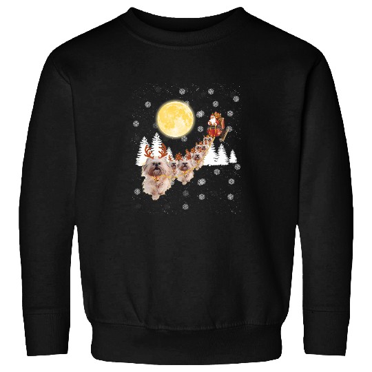 Shih Tzu Funny Reindeer Christmas Moon Santa Dog 2 Sweatshirts