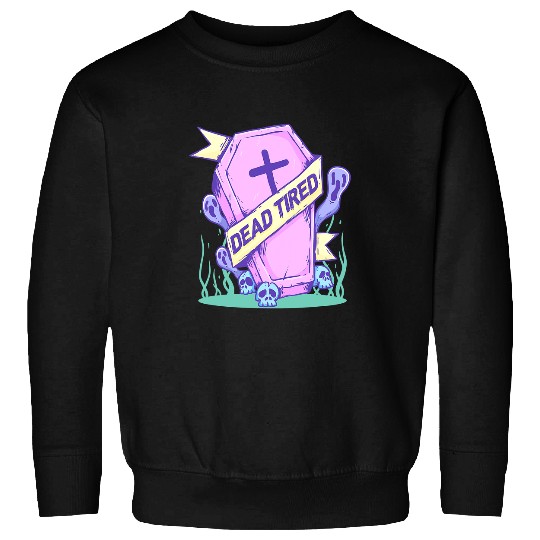 Skeletons Skulls Deads Tired Coffin Halloween Goth Wicca Occult Skeletons 8 Skull Sweatshirts
