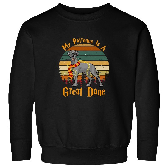 Dog Great Dane vintages Dog Patronus Christmas My Patronus Is A Great Dane Sweatshirts