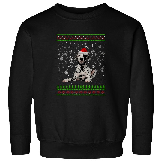 Dalmatian Ugly Christmas Dalmatian xmass Merry Christmas 451 Dog Lover Dalmatians Dog Sweatshirts