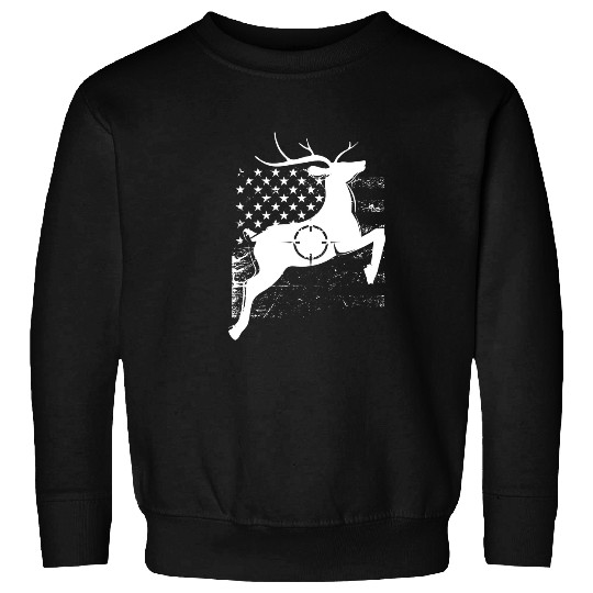 Hunt Hunting Camo Flag American Deer Hunter Patriotic for Men and Women 371 Sweatshirts
