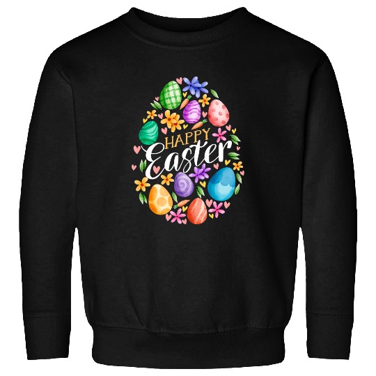 Rabbits Cute Happy Easter Day Easter Eggs Bunny Rabbit Easter Day Sweatshirts