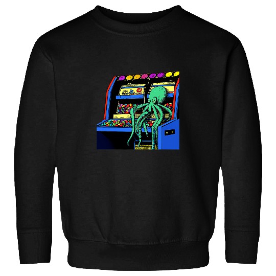 Octopuss Lover sitting on video game Vending Machine gatcha arcade Sweatshirts