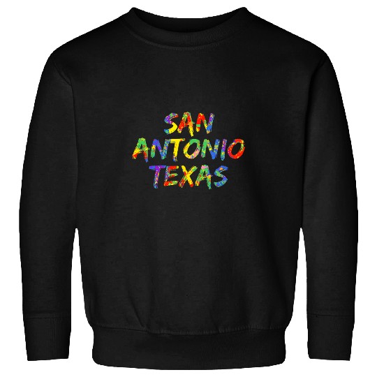 Colorful Rainbow Artwork City Pride Gift San Antonio Texas Sweatshirts