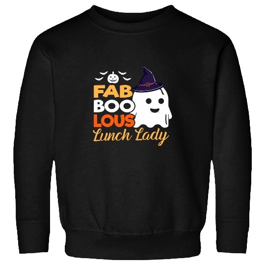 Faboolous Lunch Lady Halloween ghosts School Cafeteria Worker Sweatshirts