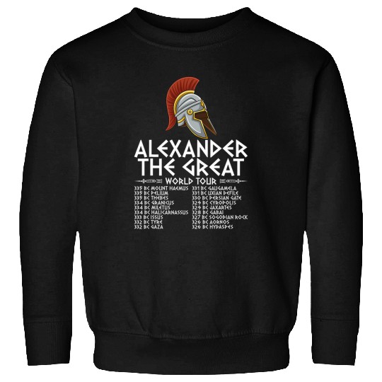 Alexander The Great World Tour Ancient Greek History 3 Sweatshirts