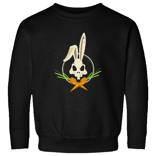 Skeletons Skulls Rabbit Crossbones Carrots Easter Day Skull Sweatshirts