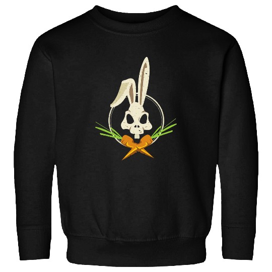 Skeletons Skulls Rabbit Crossbones Carrots Easter Day Skull Sweatshirts