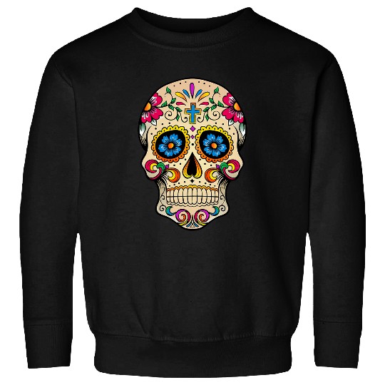 Skeletons Skulls Sugar Skull Calavera Mexican Dia De Los Muertos Art Skull Sweatshirts