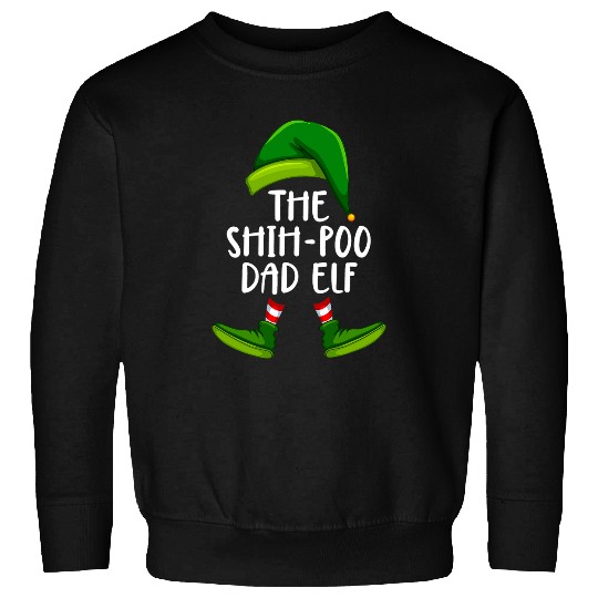 ShihPoo Dad Dog Elf Funny Christmas Pajama X mas Men Sweatshirts