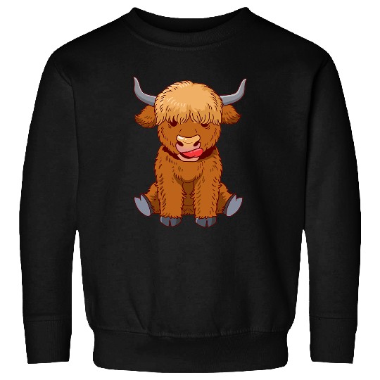 Scottish Highland Cow Cute Heifer Cattle Cow Farmer Cowboy Sweatshirts