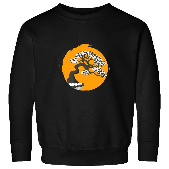 Bonsai Tree Enso Circle Calligraphy Zen Buddhist Sweatshirts