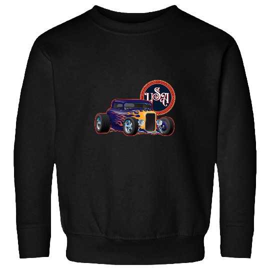 Hot Rod USA vintages Custom Hot Rod Car Illustration Sweatshirts