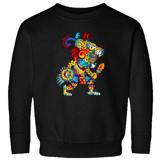 Skeletons Skulls panthers Huichol Sugar Skull Calavera Halloween Aztec Skull Sweatshirts