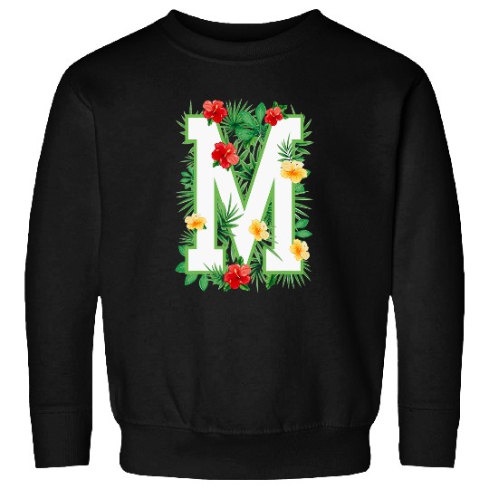 Capital Letter M Alphabet Monogram Initial Flower Gardener Sweatshirts