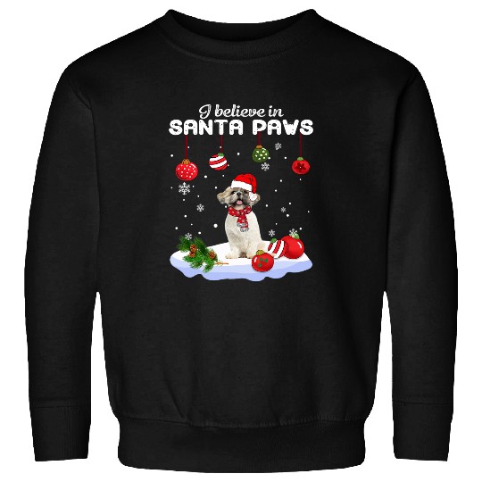 Shih Tzu Merry Christmas Shih Tzu Believe In Santa Paws 3 Sweatshirts