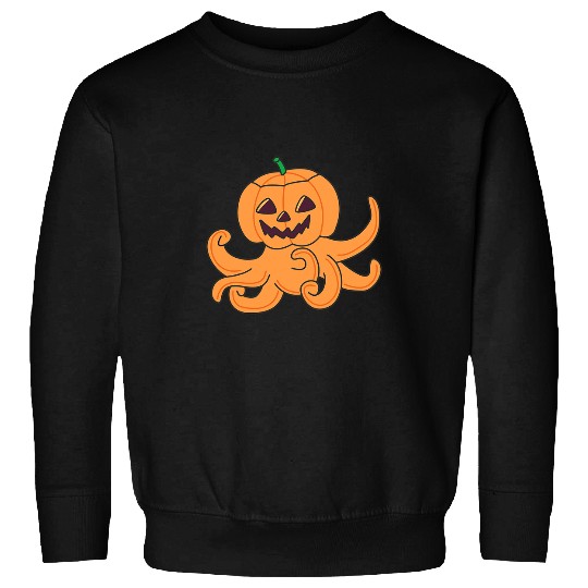 Octopuss Lover In Pumpkin Orange Kraken Halloween Octopus Sweatshirts
