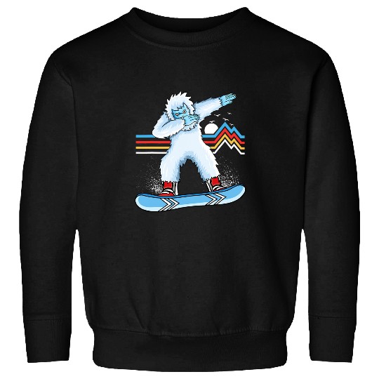 Skiing Ski Dabbings yetis vintages Sunset Snowboarding retro Snowboarder Sweatshirts